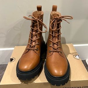 New Madewell Rayna Lace up Boot in Leather